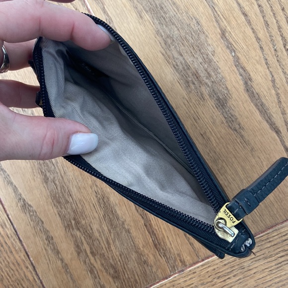 Fossil Preston Flap Clutch Leather Wallet Chevron Patchwork - Picture 3 of 8